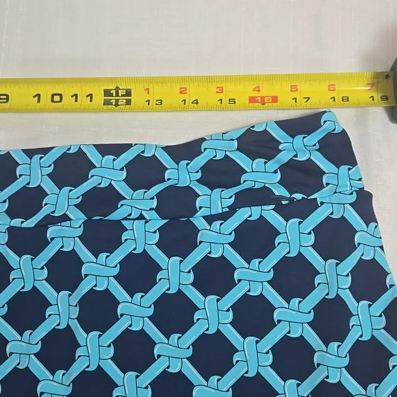 Lulu B Navy Blue Trellis Elegant Expressions Zip Skort XL Pockets UPF 50 - Picture 6 of 6